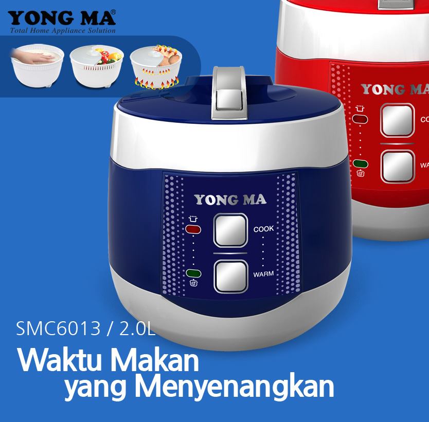 Yong Ma Manual Rice Cooker Eco Ceramic 3in1 2 L - SMC 6013 | SMC6013 - Biru